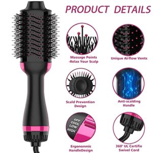 Hair Dryer Brush Blow Dryer Brush in One, 4 in 1 One-Step Hair Dryer and Styler Volumizer with Negative Ion Ceramic Hot Air Styling Brush, Professional Salon Hair Straightener Brush 75MM Oval Barrel