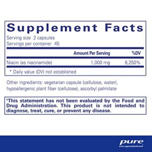 Pure Encapsulations Niacinamide | Vitamin B3 Supplement to Support Energy Metabolism, Joint Mobility, and Metabolic Function* | 90 Capsules