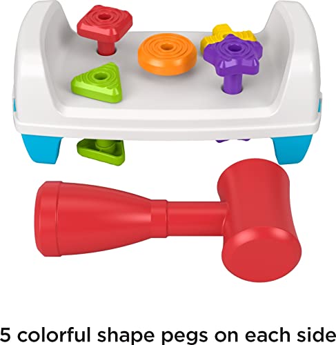 Fisher-Price Toddler Toy Tap & Turn Bench Pretend Tools 2-Sided Construction Set For Ages 1+ Years