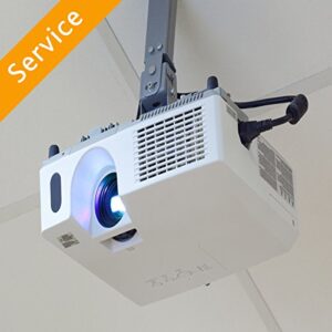 installation of home media projector on a hard ceiling