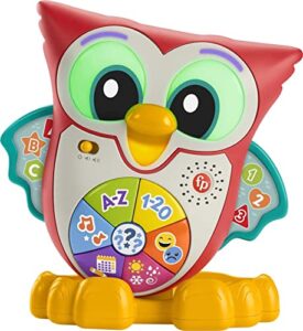 fisher-price linkimals toddler learning toy light-up & learn owl with interactive lights music & motion for ages 18+ months