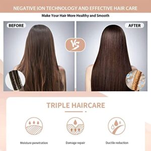 Hair Straightener Brush, Nicebay Ionic Hair Straightener Comb with 6 Temp,Auto-Off & Anti-Scald & Effective Hair Care, Fast Heating Hair Straightening Brush for Women