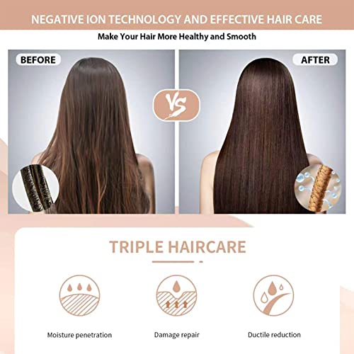 Hair Straightener Brush, Nicebay Ionic Hair Straightener Comb with 6 Temp,Auto-Off & Anti-Scald & Effective Hair Care, Fast Heating Hair Straightening Brush for Women