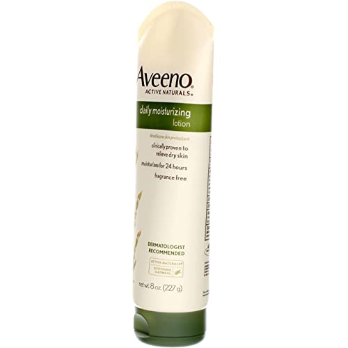 Aveeno Daily Moisturizing Body Lotion with Soothing Oat and Rich Emollients to Nourish Dry Skin, Fragrance-Free, 8 fl. oz (Pack of 2)