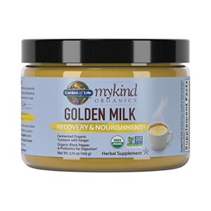 garden of life mykind organics golden milk recovery & nourishment powder – 44mg turmeric curcumin (95% curcuminoids), ashwagandha – organic non-gmo vegan & gluten free herbal supplements, 30 servings