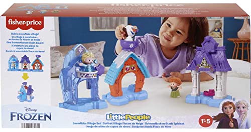 Disney Frozen Toddler Toys Little People Snowflake Village Playset With Anna Elsa & Olaf Figures For Ages 18+ Months