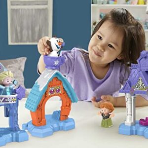 Disney Frozen Toddler Toys Little People Snowflake Village Playset With Anna Elsa & Olaf Figures For Ages 18+ Months