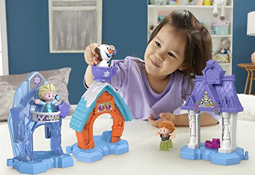 Disney Frozen Toddler Toys Little People Snowflake Village Playset With Anna Elsa & Olaf Figures For Ages 18+ Months