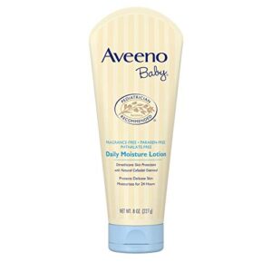 aveeno baby daily moisture lotion with natural colloidal oatmeal & dimethicone, fragrance-free, 8 oz