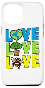 iphone 12 pro max earth love trees and nature love bees earth science case