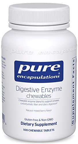 Pure Encapsulations Digestive Enzyme Chewables | Chewable Enzyme Blend to Support Protein, Carbohydrate, Fiber, and Dairy Digestion | 100 Chewable Tablets