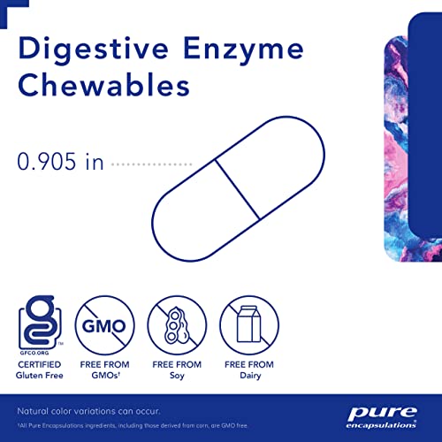 Pure Encapsulations Digestive Enzyme Chewables | Chewable Enzyme Blend to Support Protein, Carbohydrate, Fiber, and Dairy Digestion | 100 Chewable Tablets