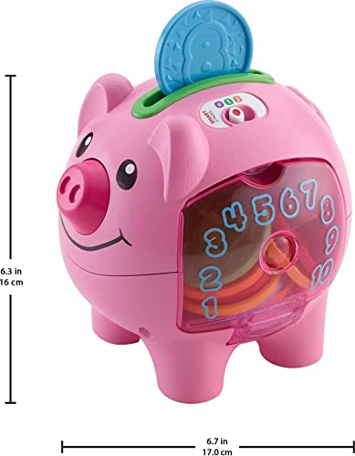 Fisher-Price Laugh & Learn Baby Learning Toy Smart Stages Piggy Bank With Songs Sounds And Phrases For Infant To Toddler Play [Amazon Exclusive]