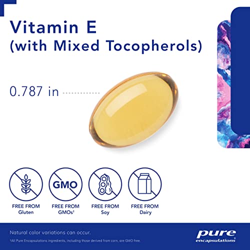 Pure Encapsulations Vitamin E (with Mixed Tocopherols) | Antioxidant Supplement to Support Cellular Respiration and Cardiovascular Health* | 90 Softgel Capsules