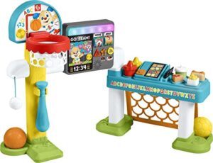 fisher-price laugh & learn toddler learning toy, 4-in-1 game experience sports activity center with smart stages for ages 9+ months