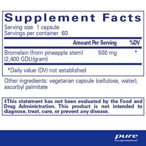 Pure Encapsulations Bromelain 2400 | 500 mg Supplement for Immune and Digestive Support, Enzymes, Joints, Muscle Recovery, and Bone Health* | 60 Capsules