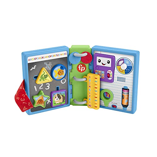 Fisher-Price Laugh & Learn Baby & Toddler Toy 123 Schoolbook with Lights & Smart Stages Learning Content for Ages 6+ Months