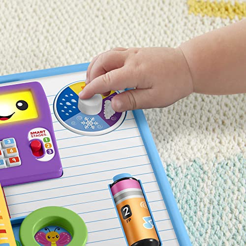 Fisher-Price Laugh & Learn Baby & Toddler Toy 123 Schoolbook with Lights & Smart Stages Learning Content for Ages 6+ Months