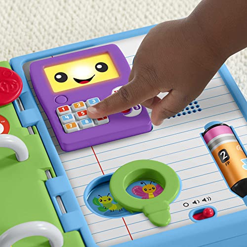 Fisher-Price Laugh & Learn Baby & Toddler Toy 123 Schoolbook with Lights & Smart Stages Learning Content for Ages 6+ Months