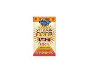 garden of life vitamin code raw d3 5,000 iu, 120 or (60×2) capsules