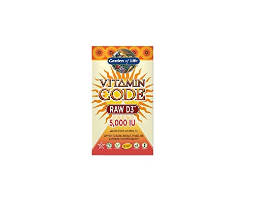 Garden of Life Vitamin Code Raw D3 5,000 IU, 120 or (60x2) Capsules