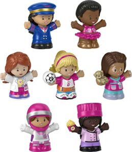 fisher-price little people barbie toddler toys, you can be anything figure pack, 7 characters for pretend play ages 18+ months