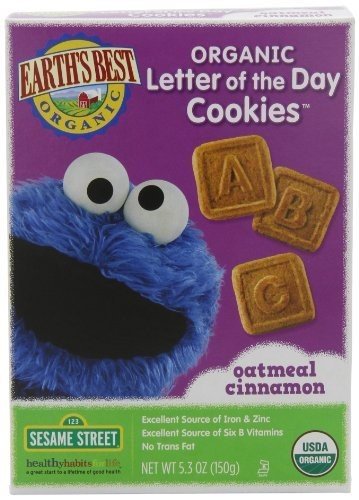 Earth's Best Organic Letter Of The Day Oatmeal Cinnamon Cookies - Case Of 6-5.3 Oz.