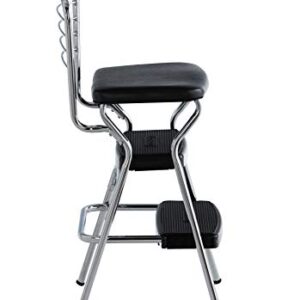 COSCO 11140CBB1E Stylaire Chair and Step Stool, Black