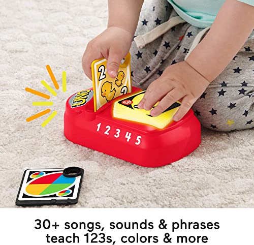 Fisher-Price Laugh & Learn Baby & Toddler Toy Counting and Colors Uno with Educational Music & Lights for Ages 6+ Months