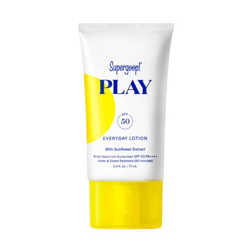 Supergoop! PLAY Everyday Lotion SPF 50-2.4 fl oz - Broad Spectrum Body & Face Sunscreen for Sensitive Skin - Great for Active Days - Fast Absorbing, Water & Sweat Resistant - Reef Friendly