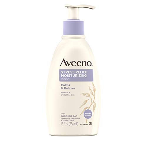 Aveeno Stress Relief Moisturizing Body Lotion with Lavender, Natural Oatmeal and Chamomile & Ylang-Ylang Essential Oils to Calm & Relax, 12 fl. oz ( Pack of 3)