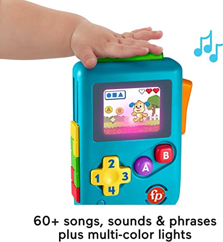 Fisher-Price Laugh & Learn Baby & Toddler Toy Lil’ Gamer Pretend Video Game with Lights & Learning Songs for Ages 6+ Months