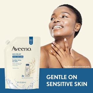 Aveeno Skin Relief Body Wash, Fragrance Free, Refill, 36 Fl. Oz Skin Relief Fragrance-Free Moisturizing Body Wash
