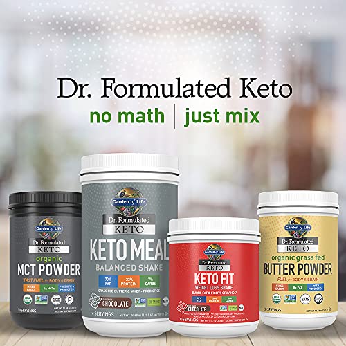 Garden of Life Dr. Formulated Keto Organic Grass Fed Butter Powder, 30 Servings, 8g Fat MCTs and CLA Plus Probiotics - Non-GMO, Gluten Free, Keto & Paleo, Best for Coffee, Shakes & Cooking, 10.58 Oz