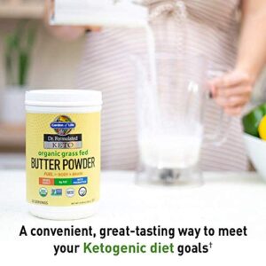 Garden of Life Dr. Formulated Keto Organic Grass Fed Butter Powder, 30 Servings, 8g Fat MCTs and CLA Plus Probiotics - Non-GMO, Gluten Free, Keto & Paleo, Best for Coffee, Shakes & Cooking, 10.58 Oz