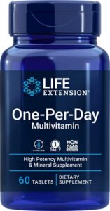 life extension one-per-day multivitamin – essential vitamins & minerals – for healthy immune function, cellular, blood vessel, heart & brain health – non-gmo, gluten-free – 60 tablets