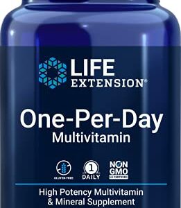 Life Extension One-Per-Day Multivitamin - Essential Vitamins & Minerals - for Healthy Immune Function, Cellular, Blood Vessel, Heart & Brain Health - Non-GMO, Gluten-Free - 60 Tablets