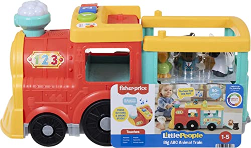 Fisher-Price Little People Toddler Learning Toy Big Abc Animal Train With Smart Stages & 6 Figures For Ages 1+ Years