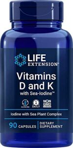life extension vitamins d and k with sea-iodine, 90 capsules