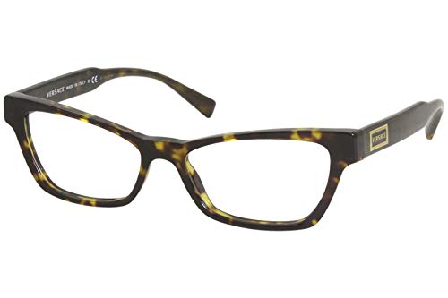 Versace 3275 108 Eyeglasses Women's Dark Havana Full Rim Optical Frame 51mm