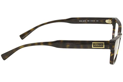 Versace 3275 108 Eyeglasses Women's Dark Havana Full Rim Optical Frame 51mm