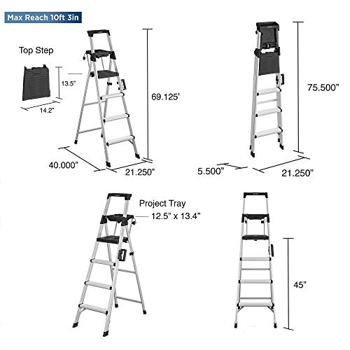 COSCO 2061AABLKE Signature Series Step Ladder, 6ft, Steel