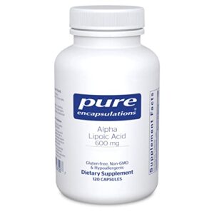 pure encapsulations alpha lipoic acid 600 mg | ala supplement for liver support, antioxidants, nerve and cardiovascular health, free radicals, and carbohydrate support* | 120 capsules