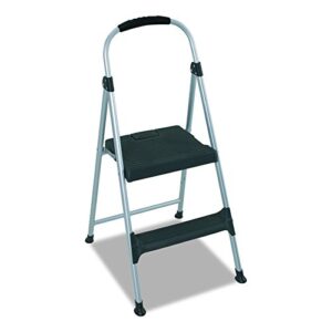 cosco signature step stool two-step aluminum step stool with plastic steps