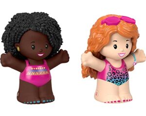 fisher-price little people barbie toddler toys swimming figure pack, 2 characters for pretend play ages 18+ months