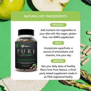 KaraMD Pure Nature - Fruit & Veggie Superfood Supplement with Antioxidants for Energy, Cognitive Clarity, Immunity & Digestion Support - Vegetable Capsules - 30 Servings (120 Capsules).