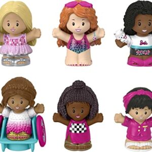 Fisher-Price Little People Barbie Toddler Toys Figure 6 Pack For Preschool Pretend Play Ages 18+ Months