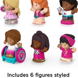 Fisher-Price Little People Barbie Toddler Toys Figure 6 Pack For Preschool Pretend Play Ages 18+ Months