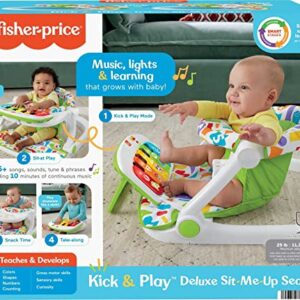 Fisher-Price Portable Baby Chair, Deluxe Sit-Me-Up Seat with Kick & Play Piano Learning-Toy and Snack Tray for Babies and Toddlers