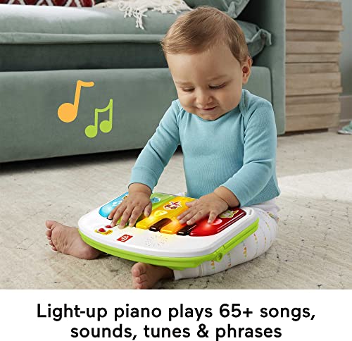 Fisher-Price Portable Baby Chair, Deluxe Sit-Me-Up Seat with Kick & Play Piano Learning-Toy and Snack Tray for Babies and Toddlers